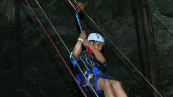 Rappeling into Cenotes